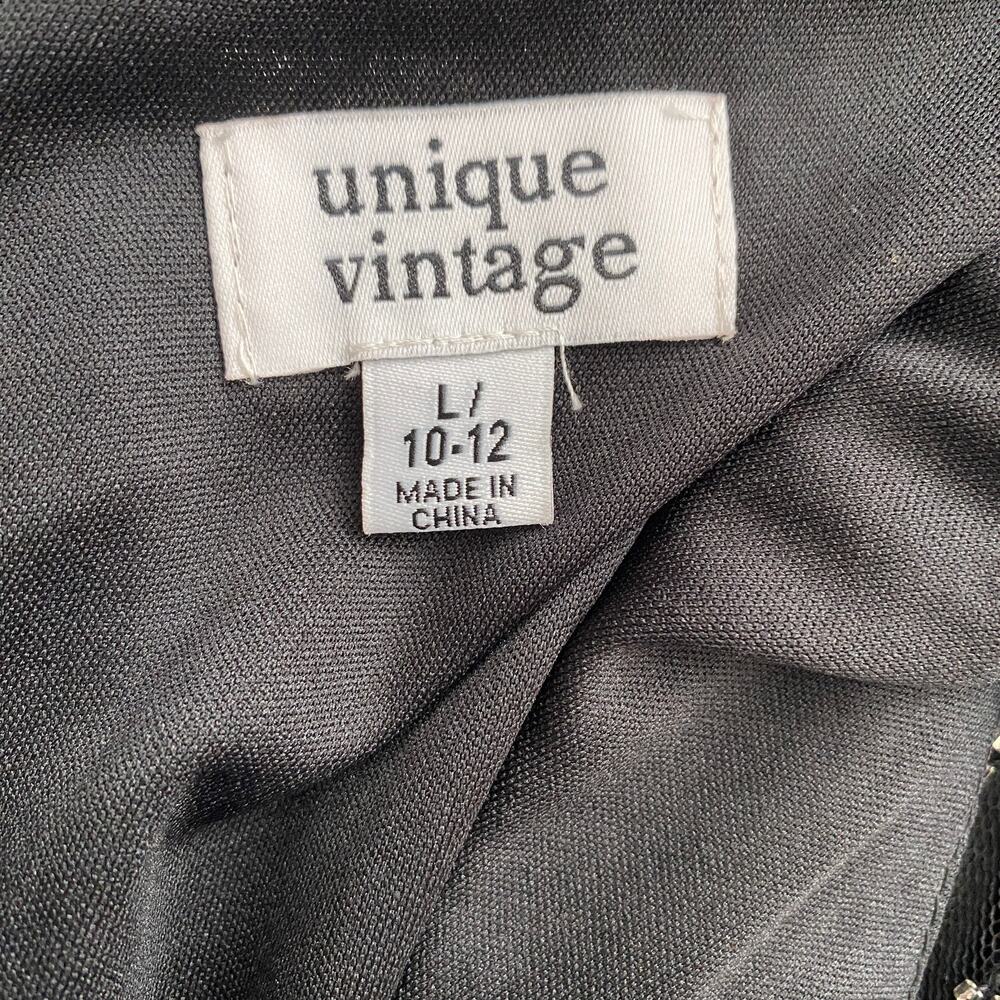 Unique Vintage 1920's Gatsby Flapper Dress Black and Silver Size Large - Picture 5 of 6